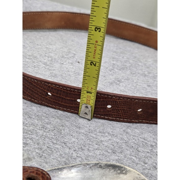 Vintage Crumrine El Arturo Initial L Buckle Lizard Leather Belt Women\'s Sz 32 main image 13